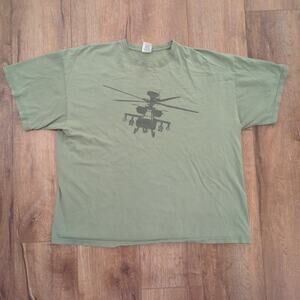 VTG Helicopter Adult XXL Shirt Plane Cyber Tech Skater Grunge Mechanic Army